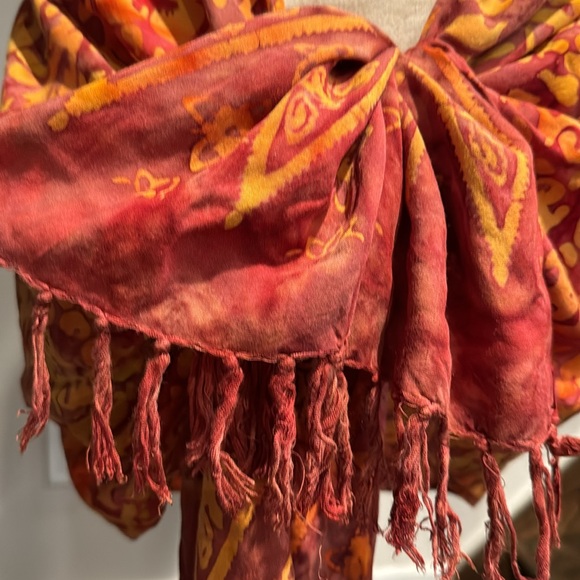 Tangerine Temple Tropical Cover Up Wrap Sarong - Picture 10 of 12